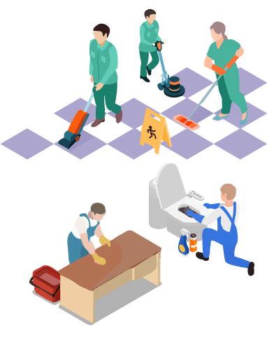 清掃スタッフのイラスト